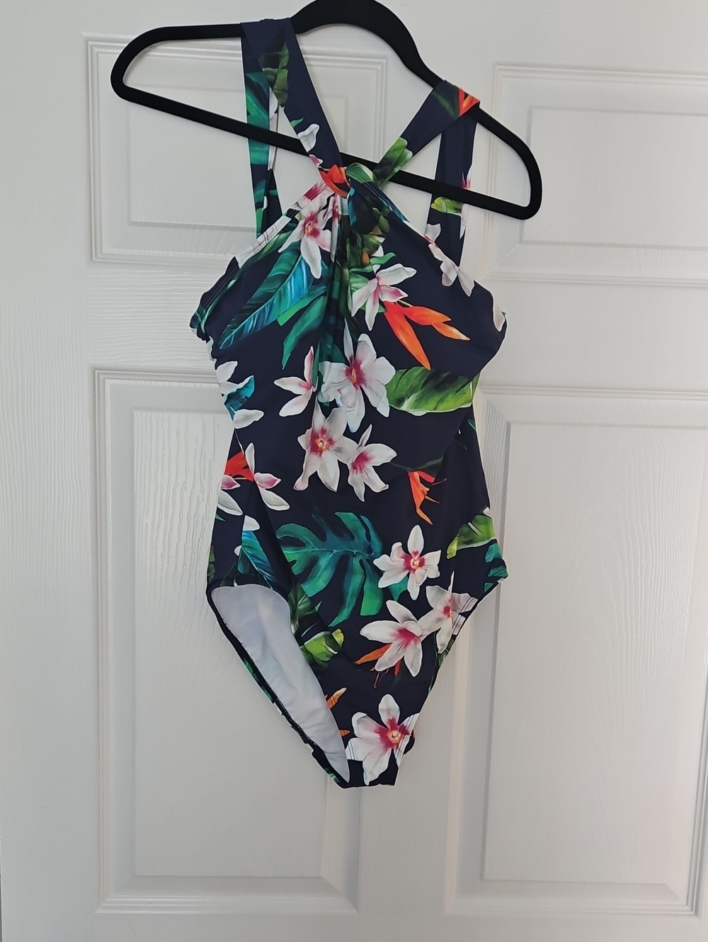 Lauren Ralph Lauren Navy Tropical Floral One-Piece Swimsuit